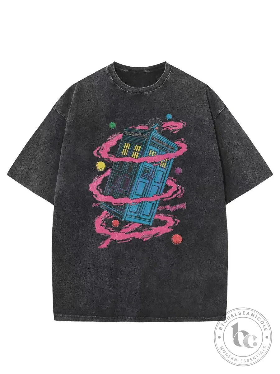 Doctor Who TARDIS Lost In Time And Space Vintage Washed T-Shirt
