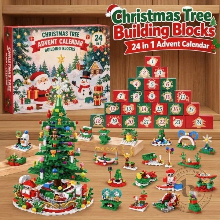 Christmas Advent Calendar 2026, 24 Days Building Blocks Set, Christmas Tree Countdown Calendar, Kids Christmas Gift, Holiday Toy