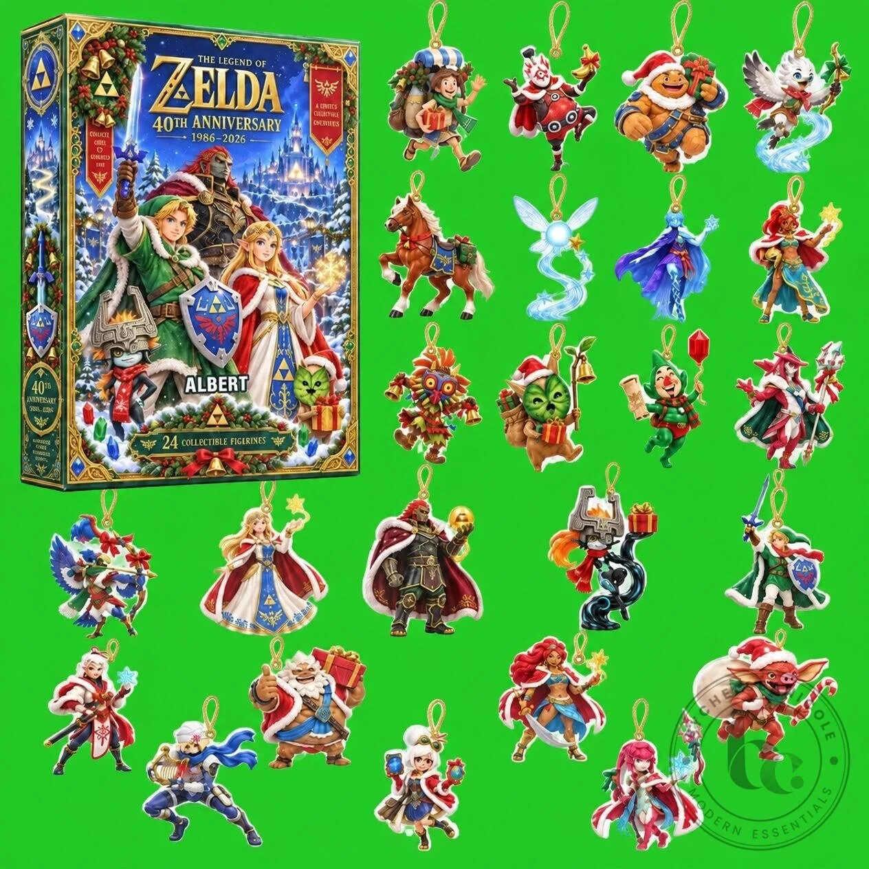 The Legend of Zelda 40th Anniversary Christmas Advent Calendar (1986–2026) 40th Years Of The Myth Christmas Advent Calendar Blind Box - Personalized Gifts For Game Lovers